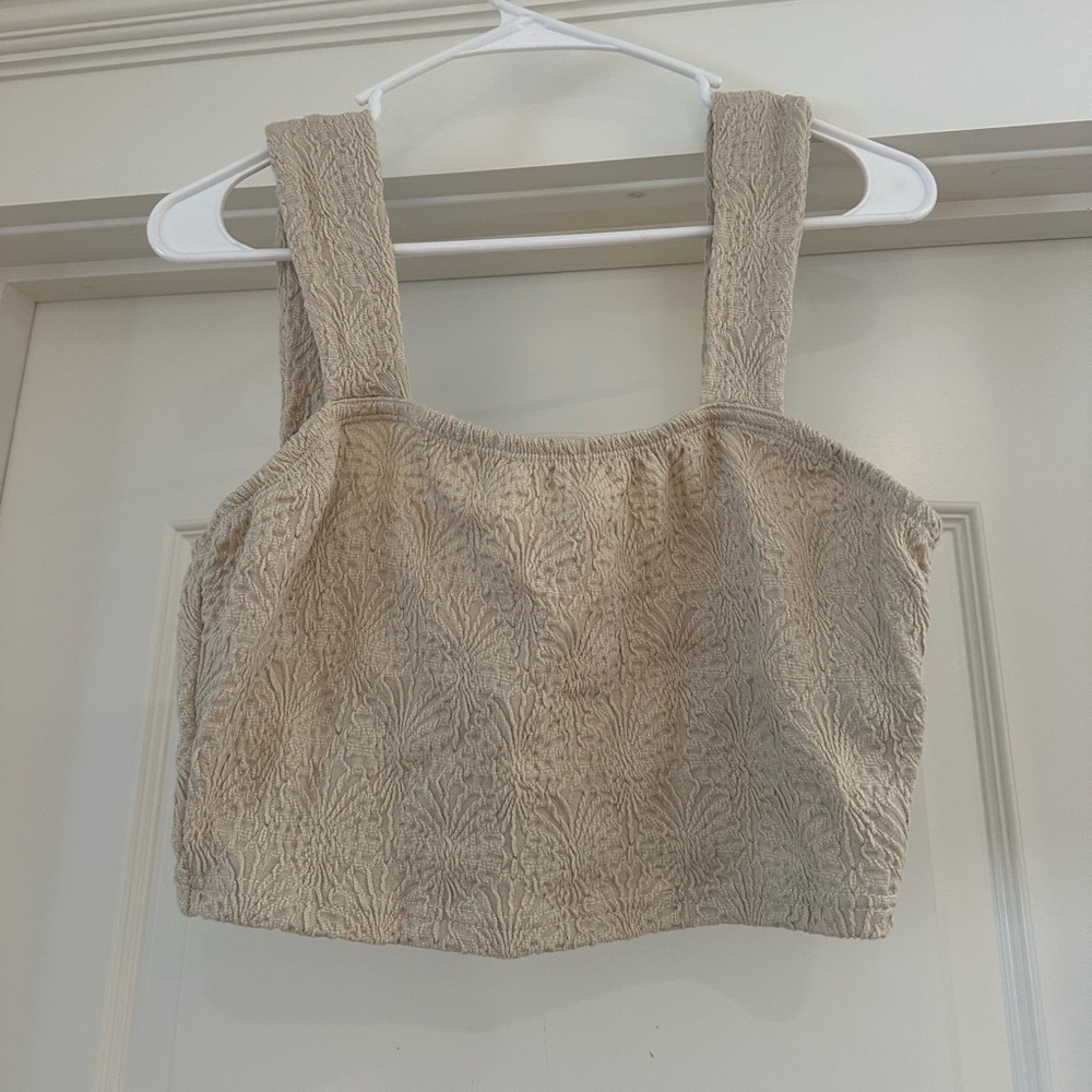Textured Tan Crop Top